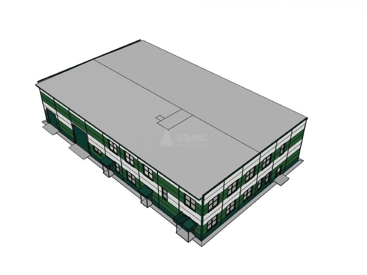 3D визуализация Офисно-складское здание из сэндвич-панелей - фото 14