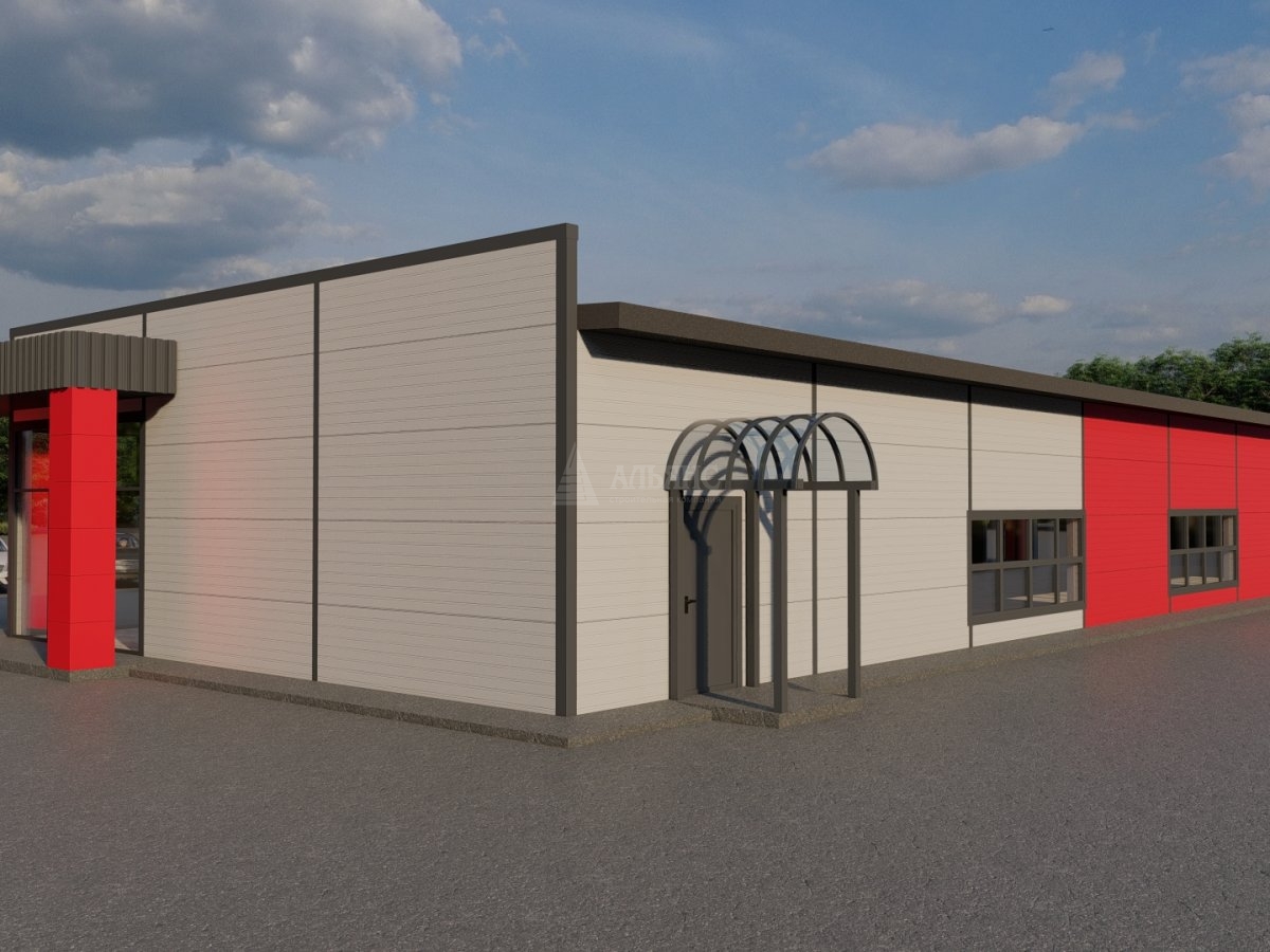 3D визуализация Магазин из сэндвич-панелей - фото 3