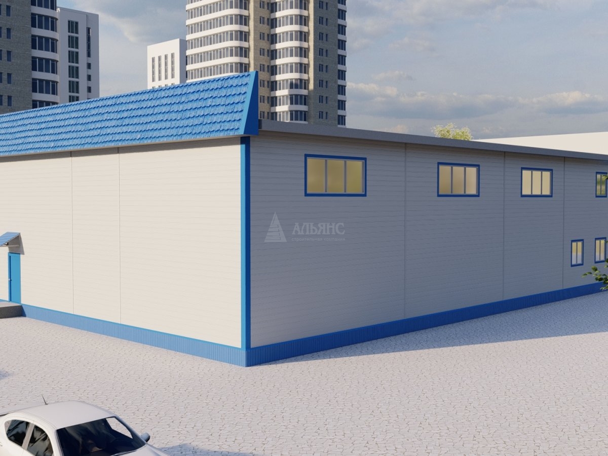 3D визуализация Грузовая СТО из сэндвич-панелей - фото 5